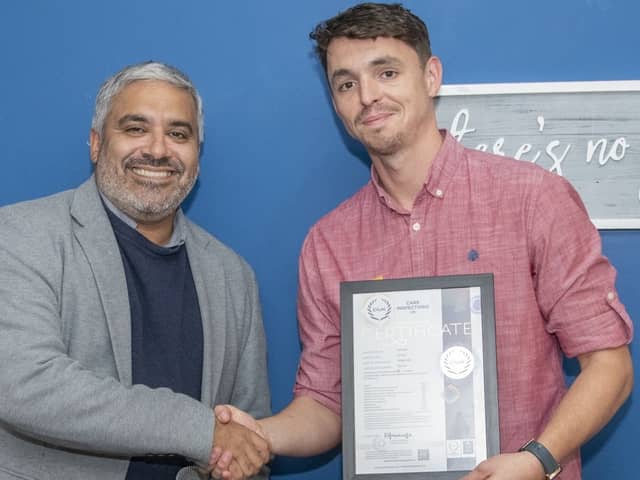 Jamie Braganza, Anavo’s founder (left) and Alex Mendonca, home manager at Lindridge (right)