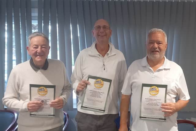 Michael Gallagher, Richard Krupa, Roger Wiggins with their hot shot certificates