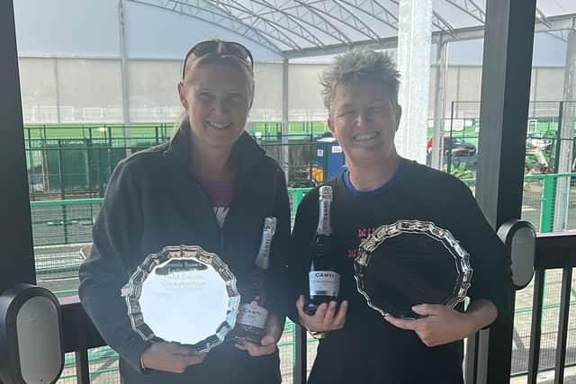 Steph Trill and Julie Hanger Sussex Over-40s Padel Tournament Winners