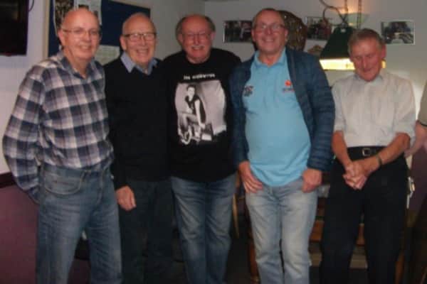 Windmill GG line up before the start of the match - L to R Graham Daniels, Mick Holmwood, Clive Thompson, Kevin Tunstall, Paul Jobbins
