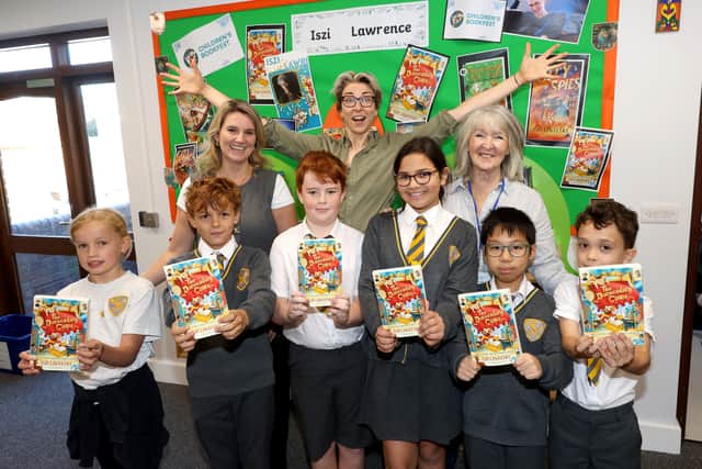 Jess Brown-Fuller MP with author Iszi Lawrence and Chichester Children's BookFest Trustee Penny Tomlinson