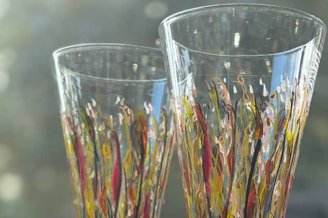 Bonfire Society Raffle Prize- Crystal 'Flaming Torches' glasses
