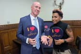 Dr Kieran Mullan with Dame Kelly Holmes in Parliament