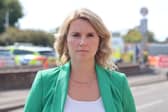 Jess Brown-Fuller MP outside Chichester Police station. 