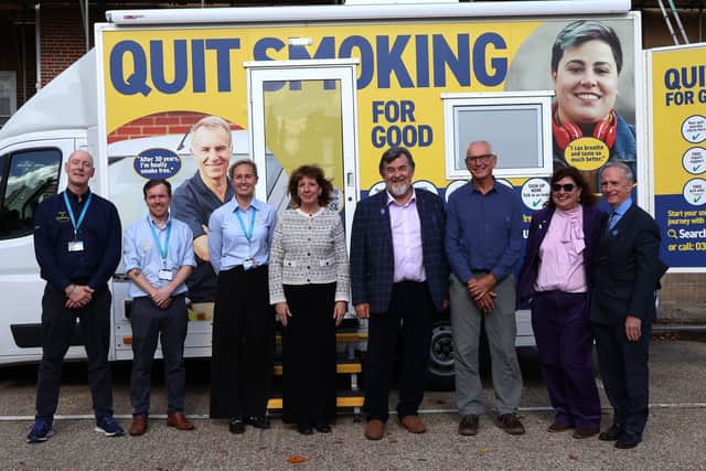 Stop Smoking Advisors with the Director of Public Health and Cabinet Members