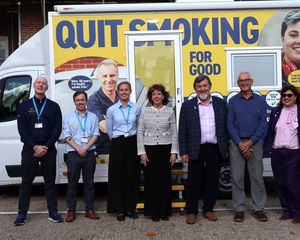 Stop Smoking Advisors with the Director of Public Health and Cabinet Members 
