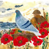 The First Messenger by Michelle Rose, honouring Gustav, the RAF pigeon who carried the first news of D-Day in June 1944.