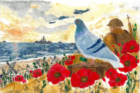 The First Messenger by Michelle Rose, honouring Gustav, the RAF pigeon who carried the first news of D-Day in June 1944.