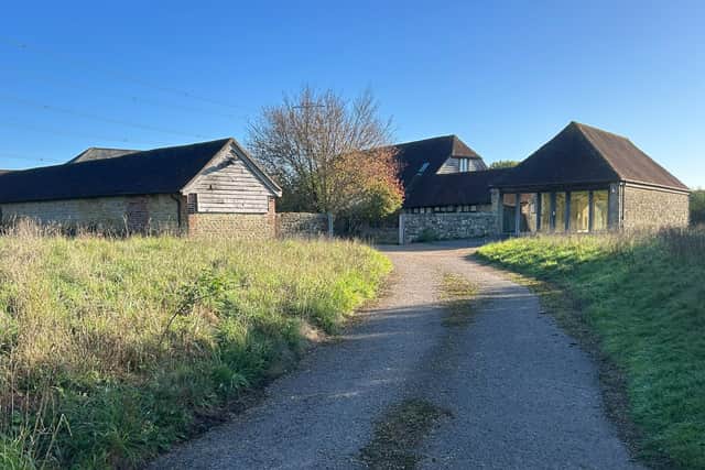 The barns are reached via a single track road.
