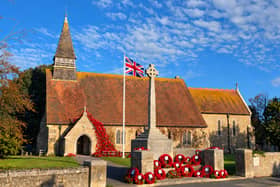 Selsey War Memorial outside St Peter's Church 