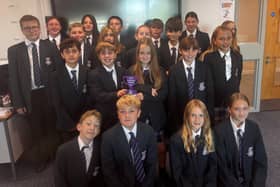 7E at Felpham Community College with their Tutor Group Trophy 