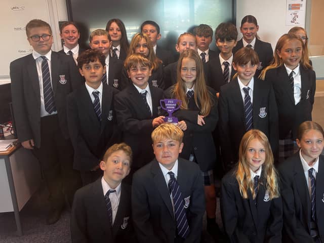 7E at Felpham Community College with their Tutor Group Trophy 