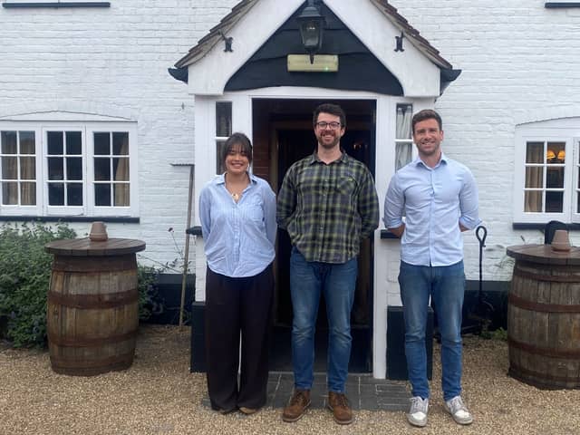 Staff at The Horse and Groom - from left to right, Sophie, Ben and Toby