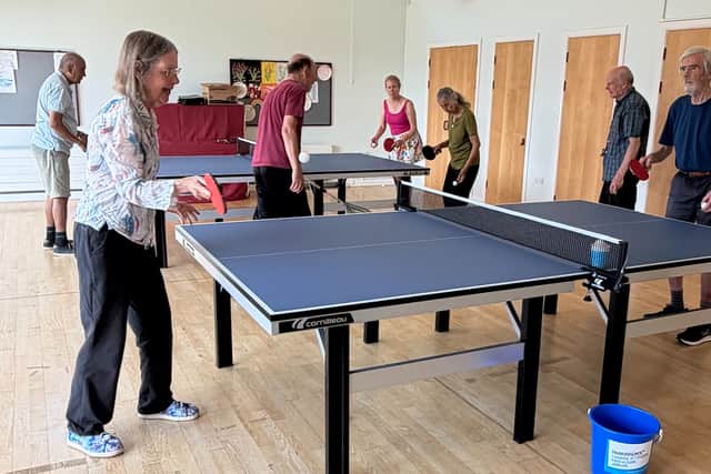 Members of the Lewes group during one of the table tennis sessions
