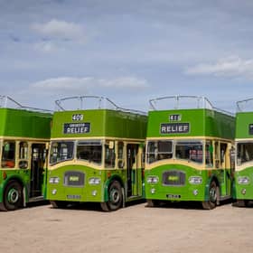 Vintage buses at Goodwood Revival