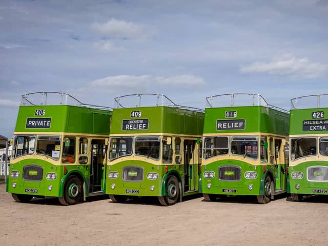 Vintage buses at Goodwood Revival