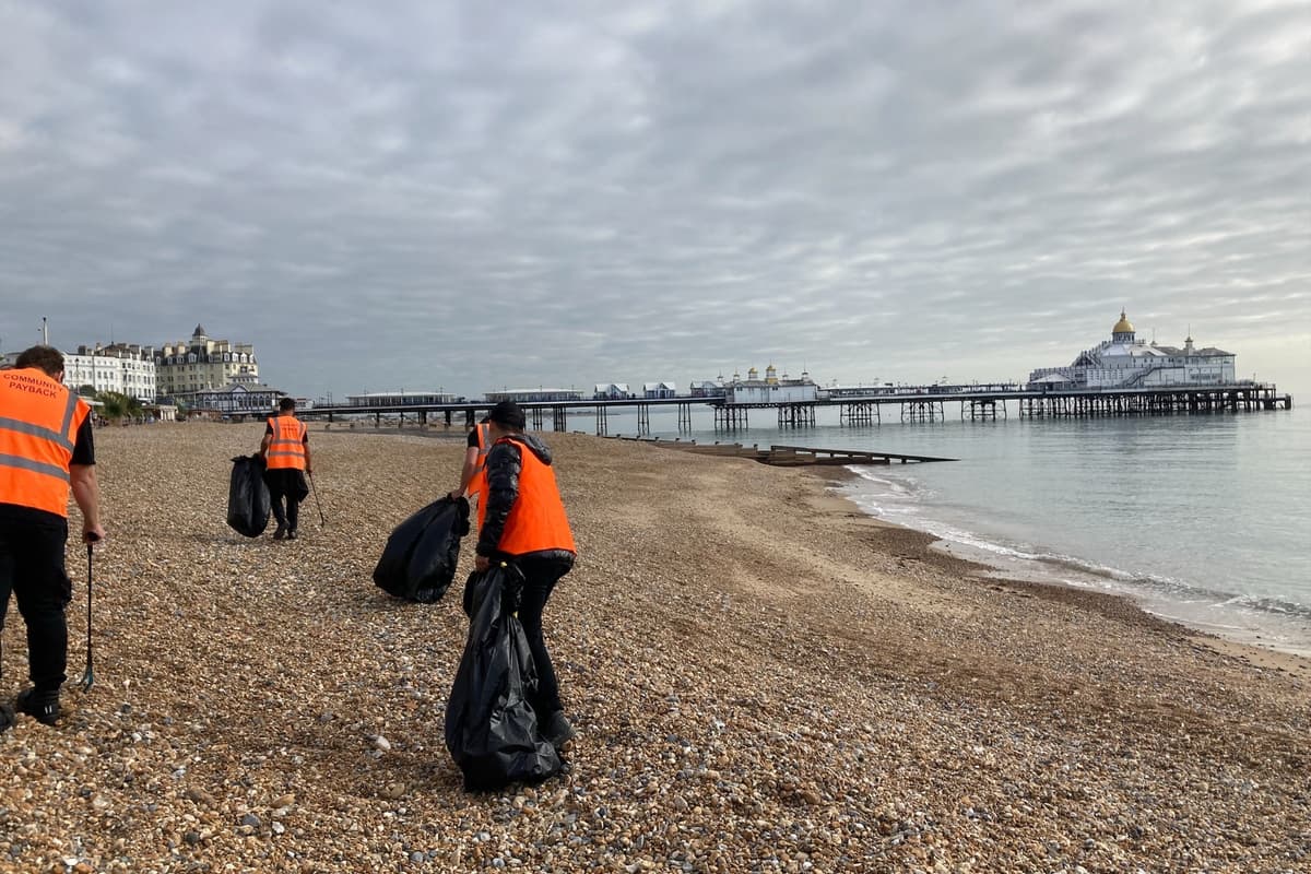 Offenders work to clear Eastbourne beach of harmful plastics