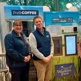 Cameron Lewis, Managing Director at The Woodhorn Group with Niccki Boardman, Milk Vending Supervisor and Liz Woodsell, CEO at the Chichester Community Development Trust