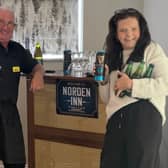 Staff of The Norden Inn pub at Norden House Care Home
