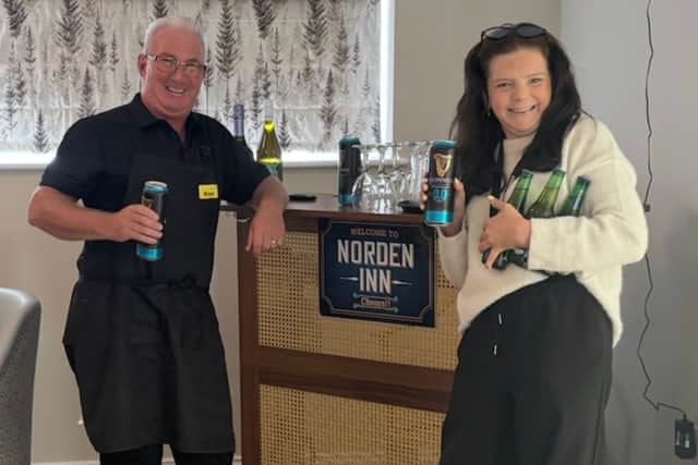 Staff of The Norden Inn pub at Norden House Care Home