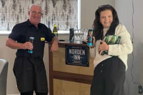 Staff of The Norden Inn pub at Norden House Care Home
