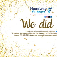 Headway Sussex smashes fundraising target, raising £17,331 to keep vital brain injury support groups accessible
