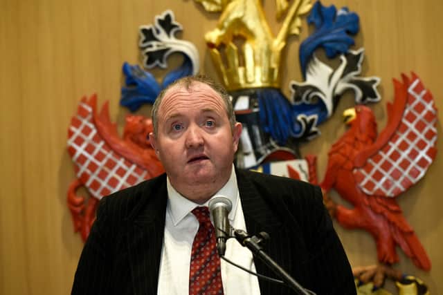 Crawley Borough Council Leader Michael Jones in the council chamber (Photo by Jon Rigby)