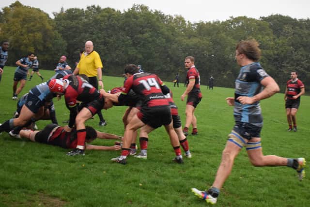 The Heath forwards battled hard in the conditions