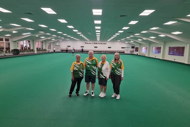 Lancing Winning Team against Steyning Bowling Club played on 22nd October. Team was Jayne Thomas, Paul Oliver, Sandra Dunnion and Cathy Gallaway