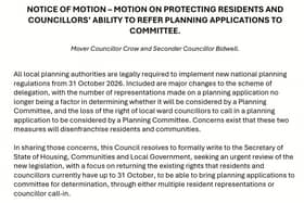 The motion tabled at last week's Crawley Borough Council Full Council meeting