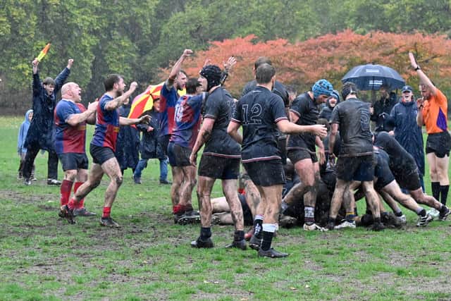 Cranleigh RFC 1st XV Celebrating at final whistle!
