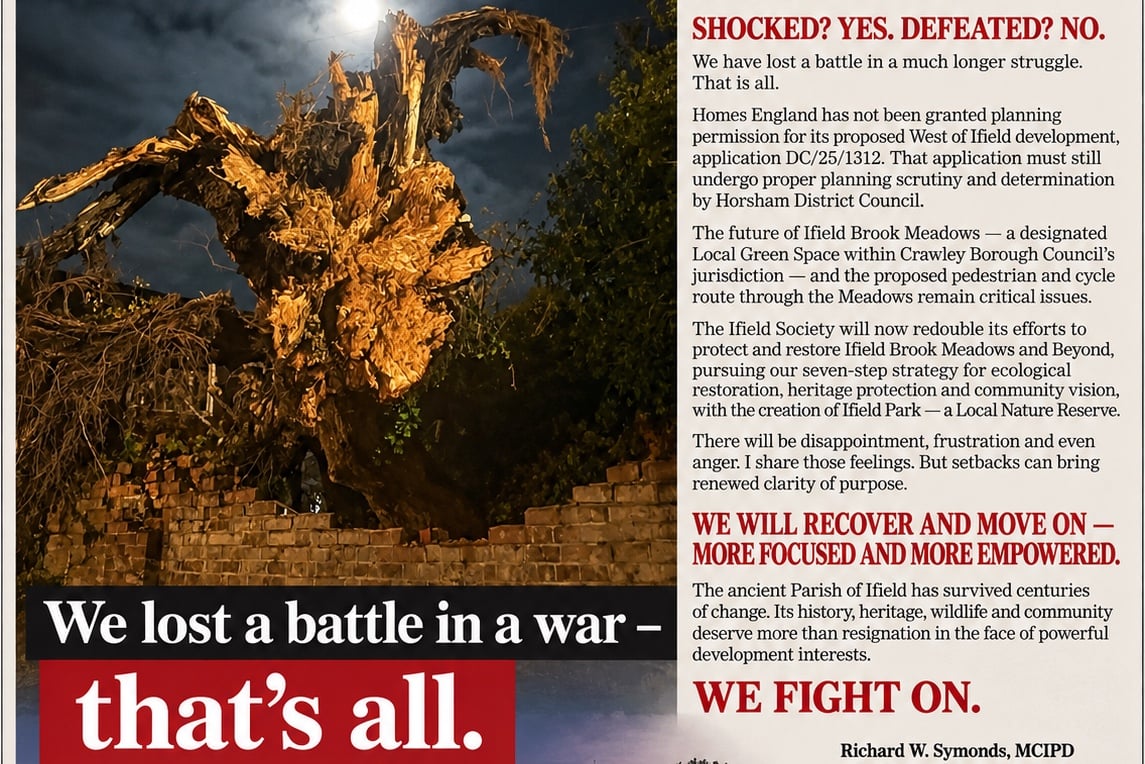 Letter to the editor: We lost a battle, not the war on West of Ifield
