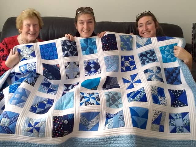 Sanditon Quilters getting ready for the upcoming quilt show at St Marks, Little Common.