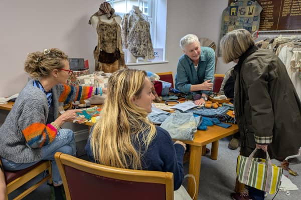 The 'Reuse' table at New Leaf, where residents learned different ways to give their clothing a new lease of life