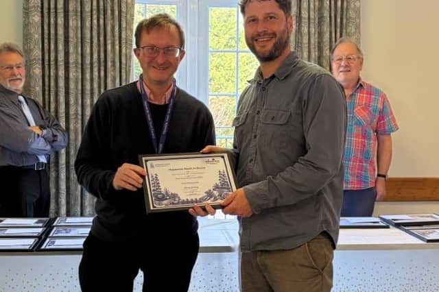 Best Allotments Newcomer 2026 receiving his award