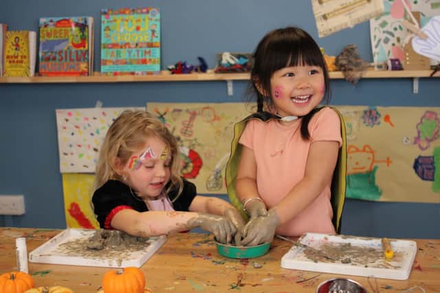 Children enjoying Hopscotch Art Space