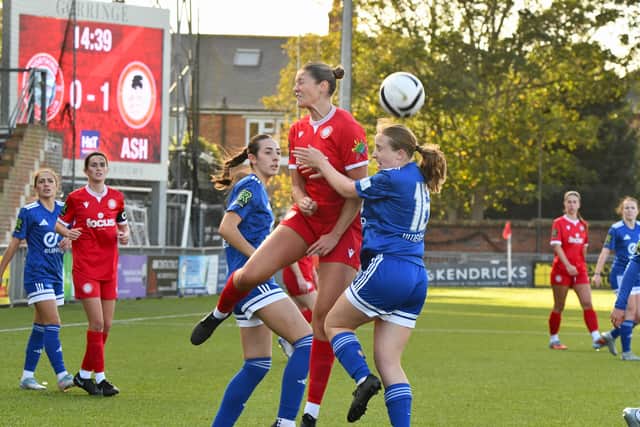Goalscorer Nicole Mackay provides the meat in this Ashford sandwich.