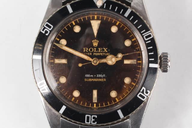 A Rolex Oyster Perpetual 100m-300ft Submariner stainless steel gentleman's diver's bracelet wristwatch, circa 1958.