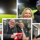 Mims Davies MP joins annual Adam Dabell Memorial Cup at EG FC with Richard from East Grinstead Football Club, Cllr John Dabell and fellow Councillors