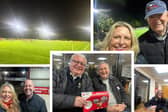 Mims Davies MP joins annual Adam Dabell Memorial Cup at EG FC with Richard from East Grinstead Football Club, Cllr John Dabell and fellow Councillors