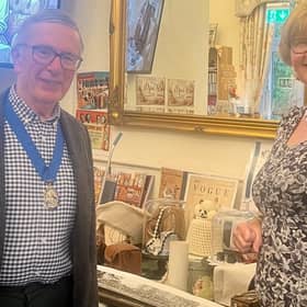 Photo: Councillor Tony Bevis joins Kate Cooper, Chair of the Trustees at Heathfield Residential Care Home’s 70th anniversary celebrations.