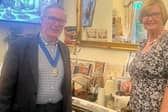 Photo: Councillor Tony Bevis joins Kate Cooper, Chair of the Trustees at Heathfield Residential Care Home’s 70th anniversary celebrations.