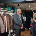 Horsham MP, John Milne, speaks to Donna Camera, owner of local business La Vida. 