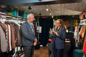 Horsham MP, John Milne, speaks to Donna Camera, owner of local business La Vida. 