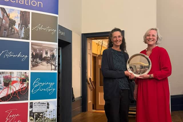Kate Green was given the Community Champion Award by Denya Dessena of the PBA.