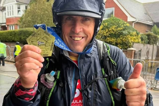 Hailsham Harrier Darren Gillet who was running his first Beachy Head Ultra Marathon for the charity Kent Surrey and Sussex Air Ambulance