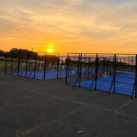 The pop-up padel courts at White Rock Gardens over the summer