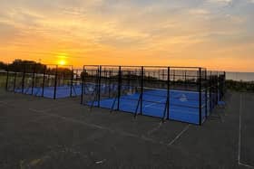 The pop-up padel courts at White Rock Gardens over the summer