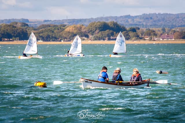 Visitors from neighbouring Rowing Clubs joined HISC, arriving by water.