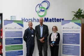 John Milne pictured with Kelvin Glen (CEO) and Alice (advisor)